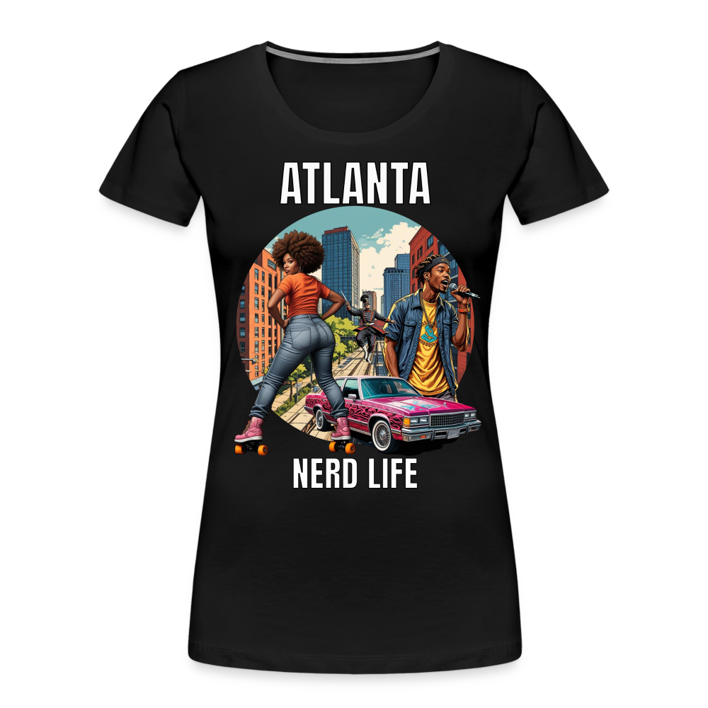 Atlanta Nerd Life Highlights Graphic Women’s Premium Organic T-Shirt - black