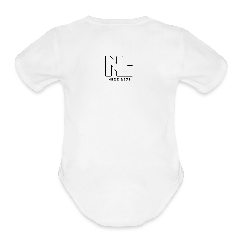 Fin-Tastic Football Player Organic Short Sleeve Baby Bodysuit - white