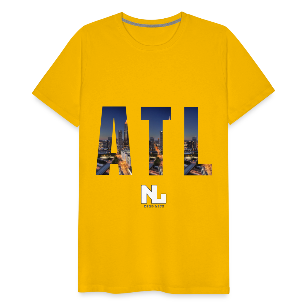 ATL Nerd Life City Graphic Men's Premium T-Shirt - sun yellow