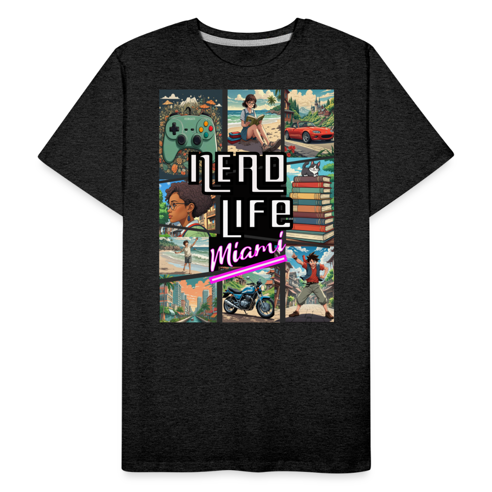 Nerd Life Miami Graphic Men’s Premium Organic T-Shirt - charcoal grey