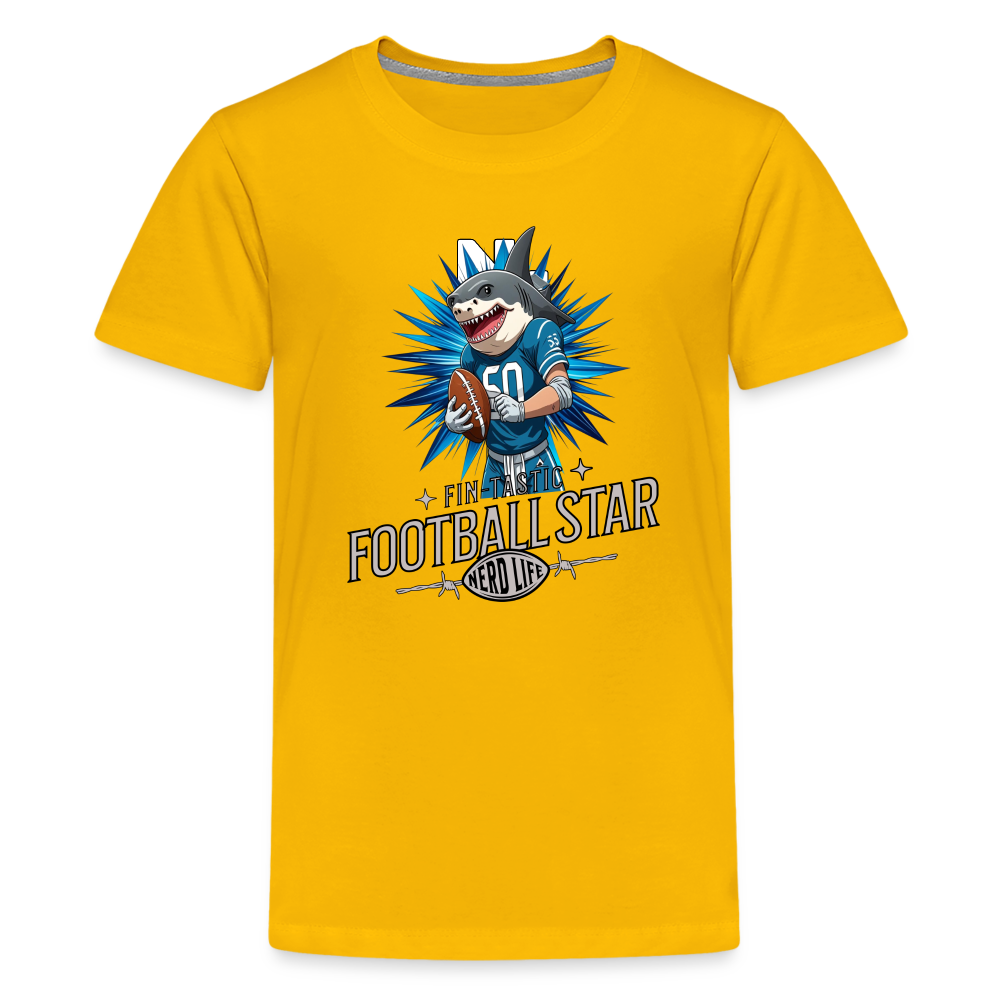 Fin-Tastic Football Player Kids' Premium T-Shirt - sun yellow