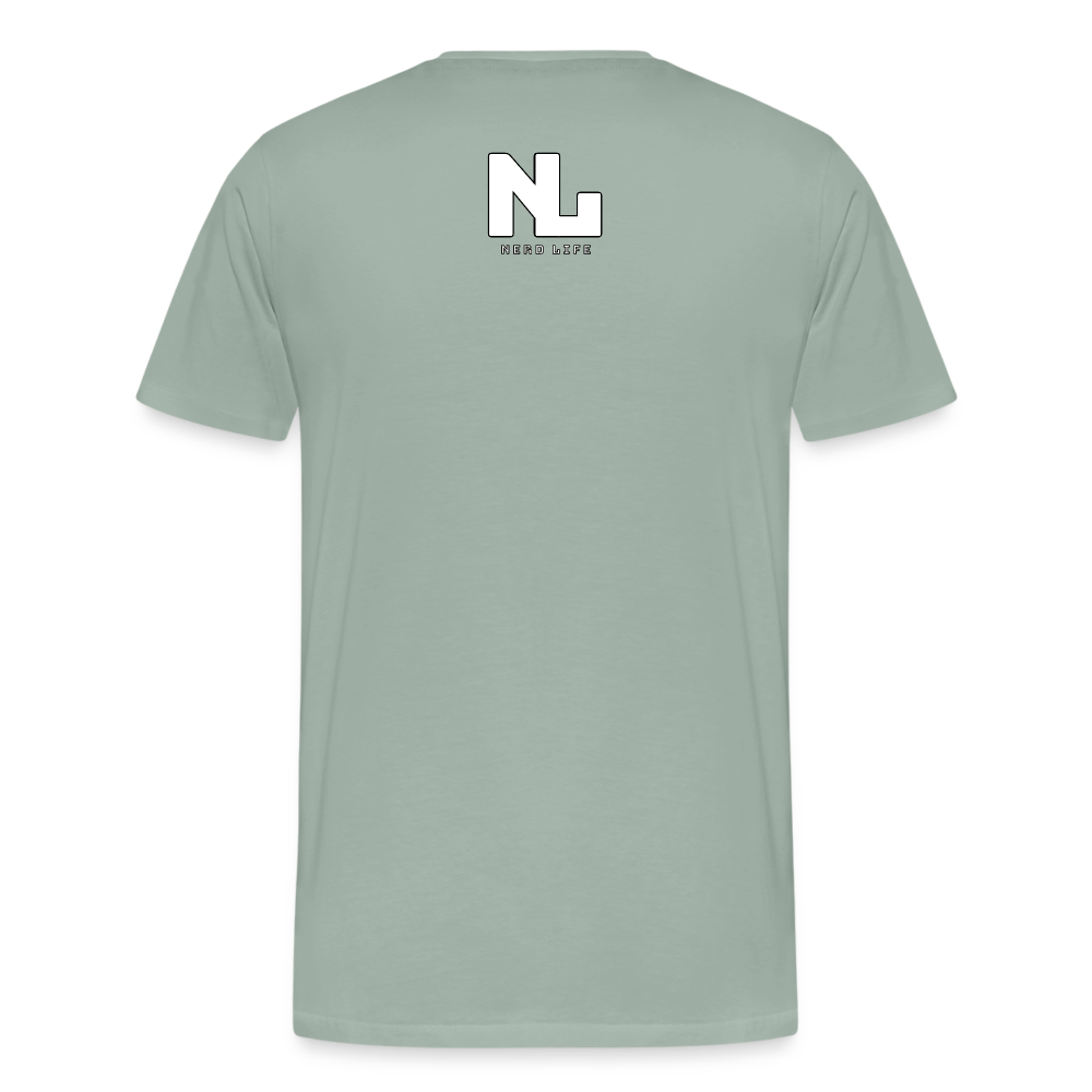 Cali Nerd Life Graphic Men's Premium T-Shirt - steel green