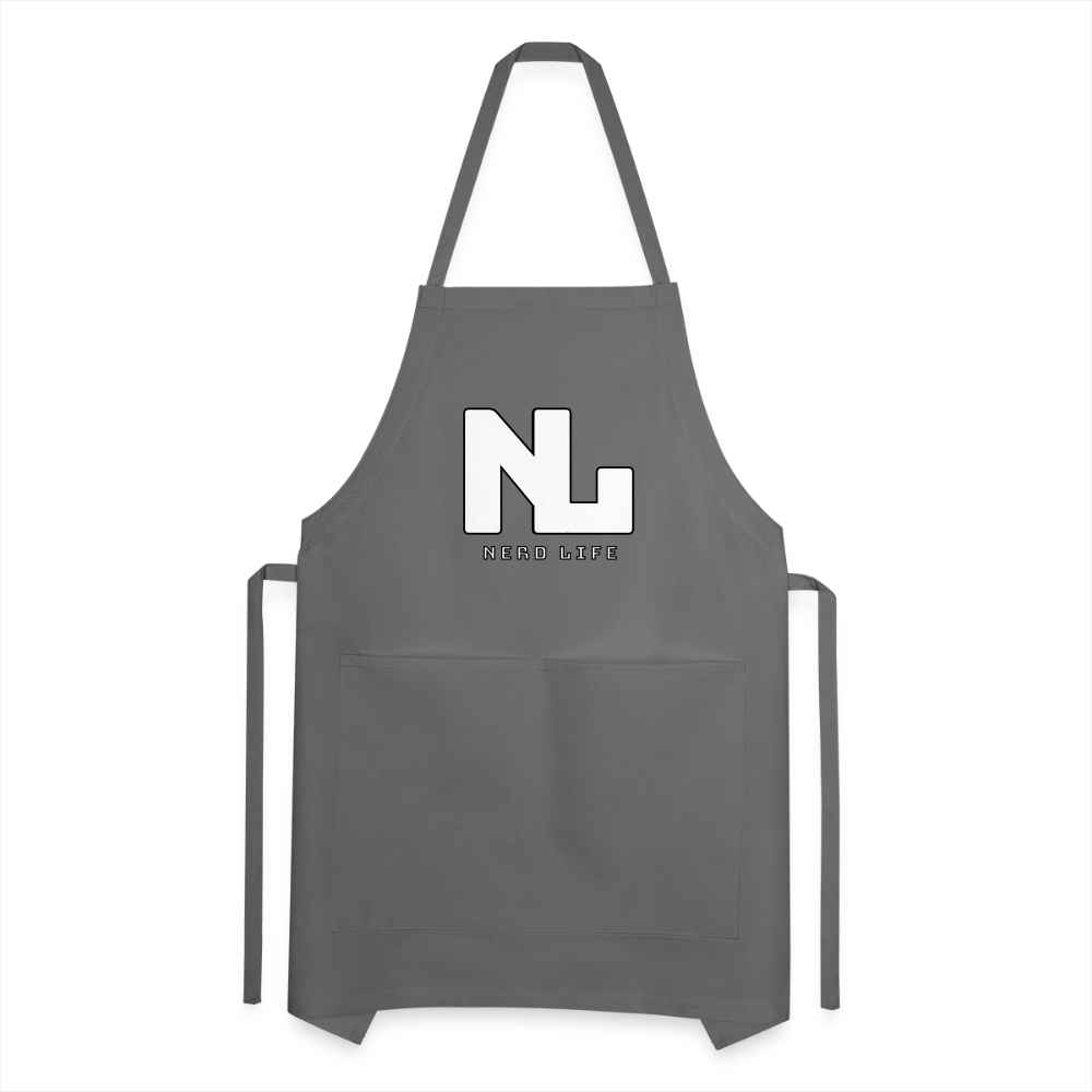 Nerd Life Graphic Adjustable Apron - charcoal