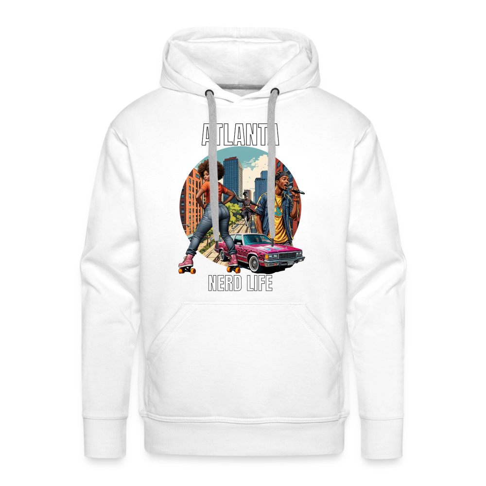 Atlanta Nerd Life Highlights Graphic Men’s Premium Hoodie - white