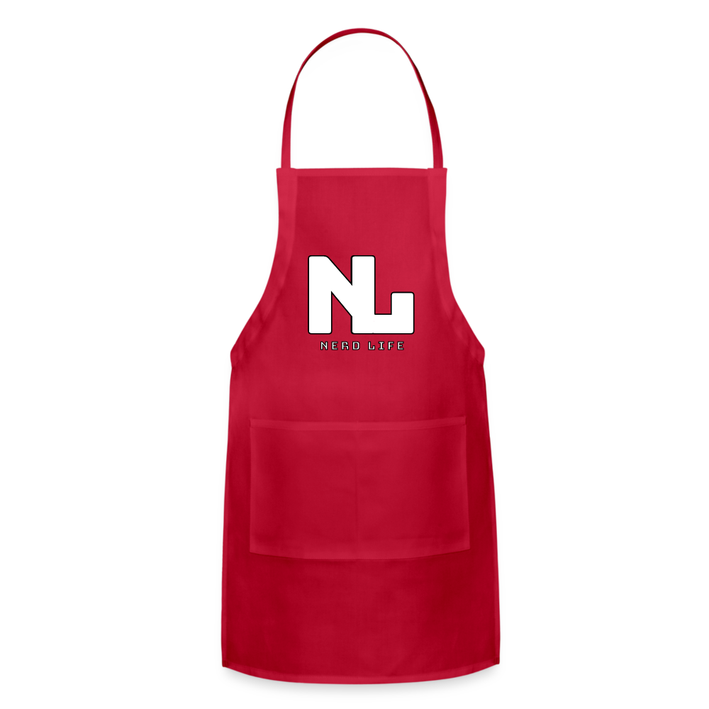 Nerd Life Graphic Adjustable Apron - red