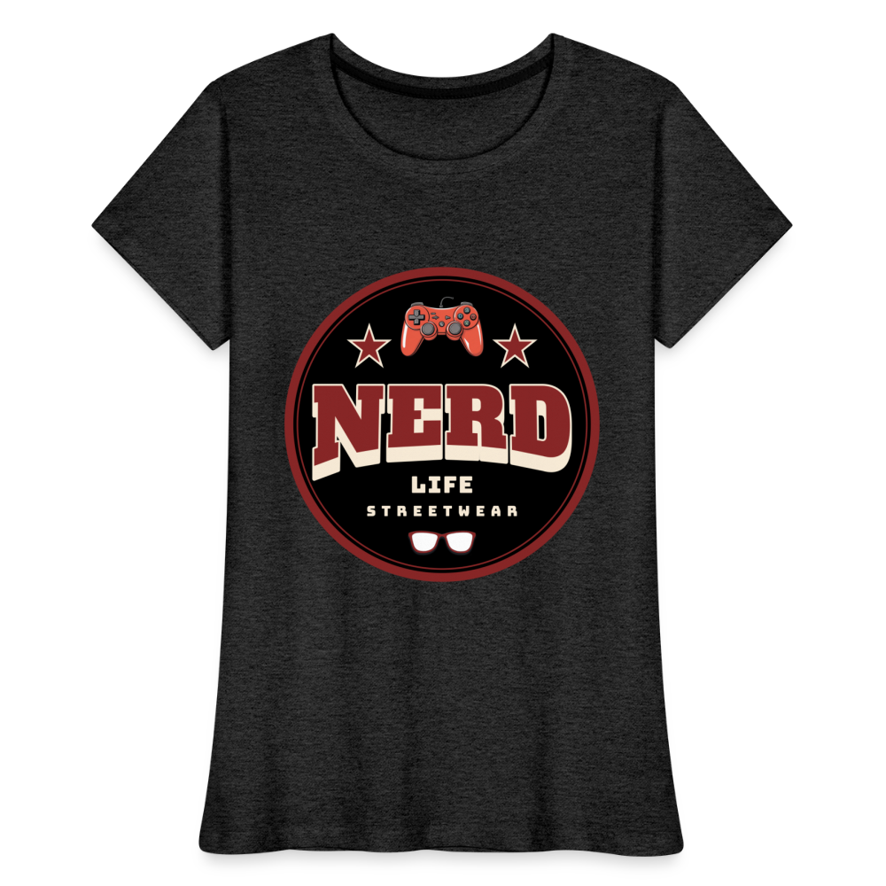 Nerd Life Circle Graphic Women’s Premium Organic T-Shirt - charcoal grey