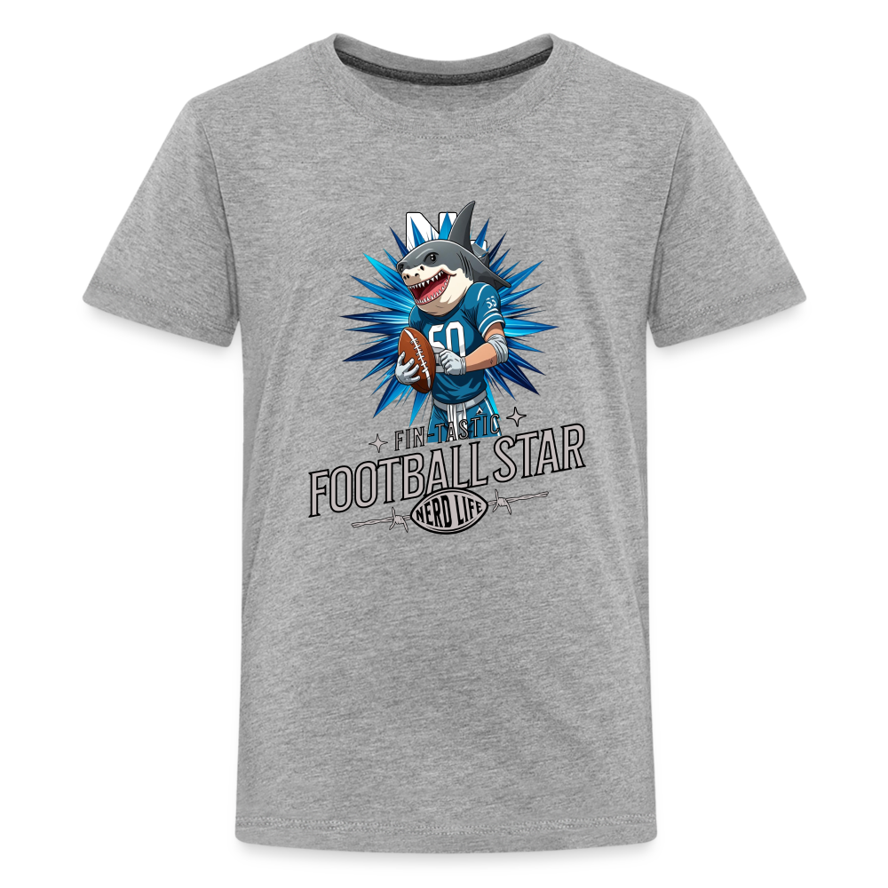Fin-Tastic Football Player Kids' Premium T-Shirt - heather gray