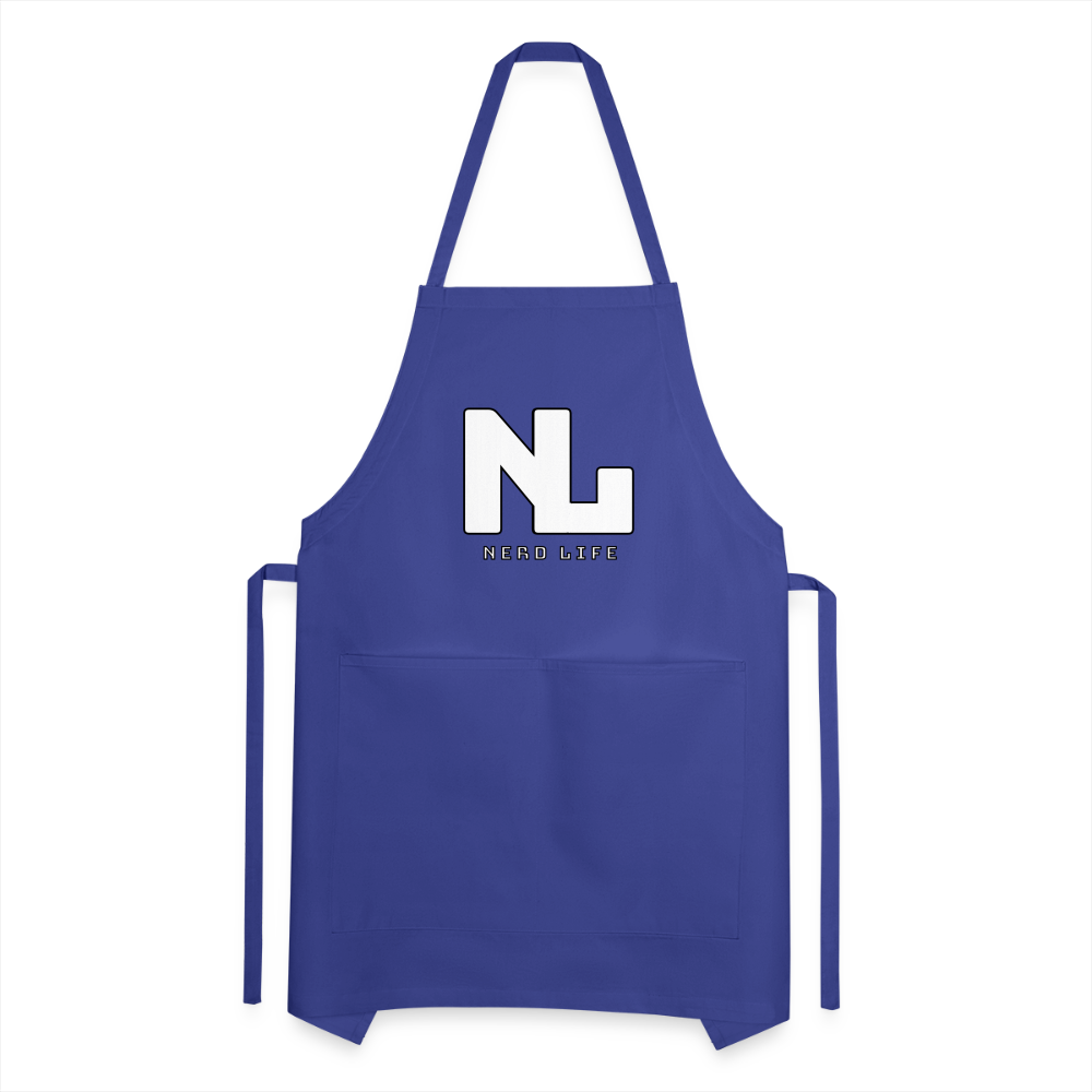 Nerd Life Graphic Adjustable Apron - royal blue