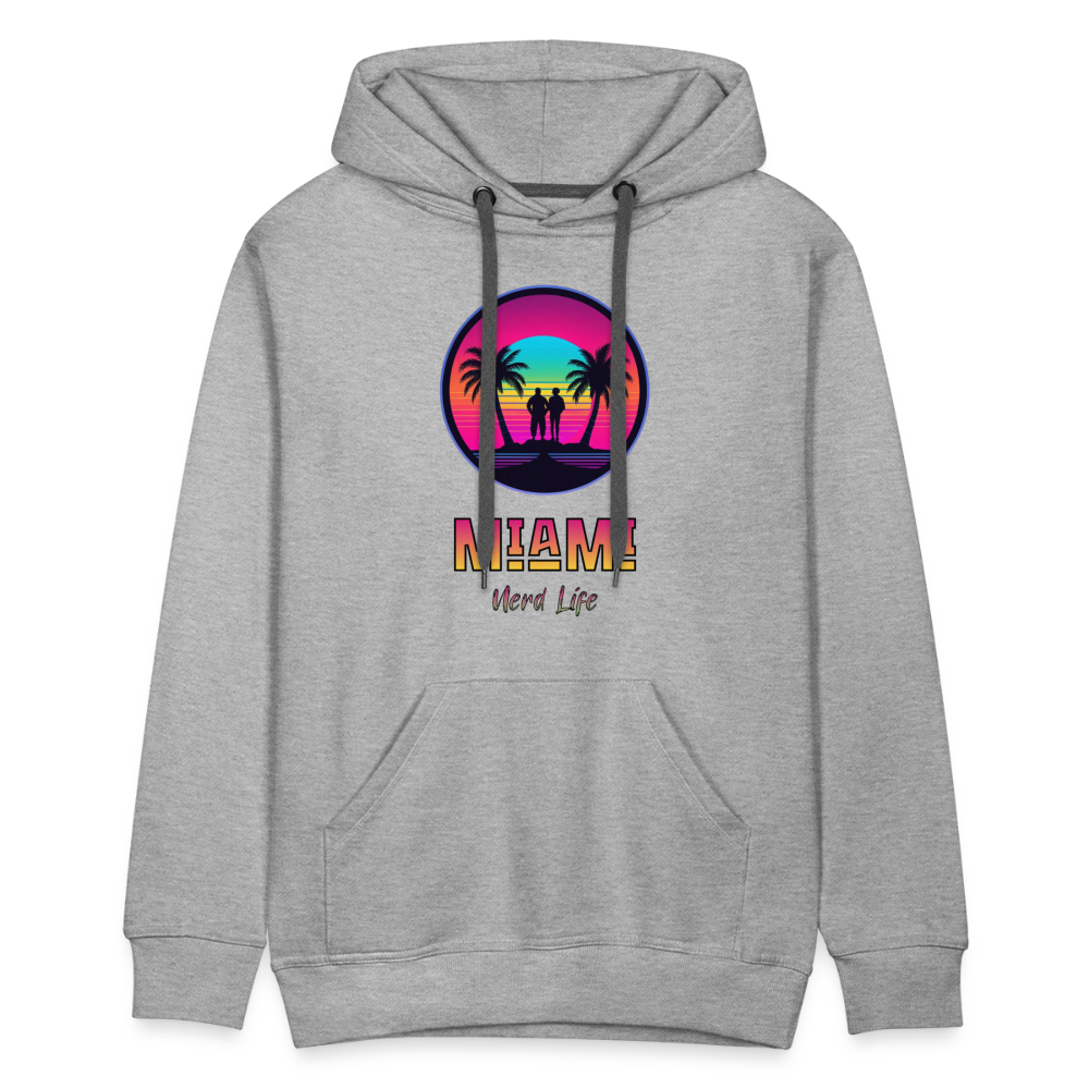 Miami Nerd Life Graphic Men’s Premium Hoodie - heather grey