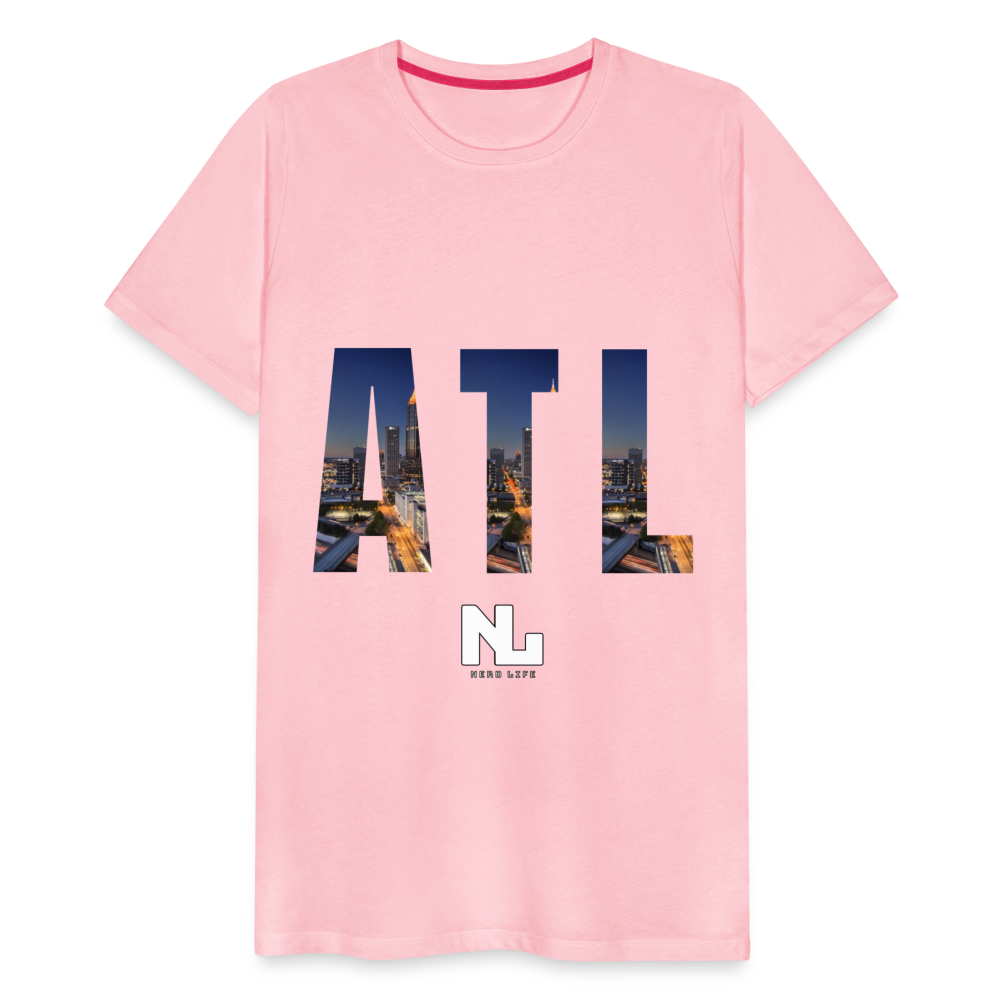 ATL Nerd Life City Graphic Men's Premium T-Shirt - pink