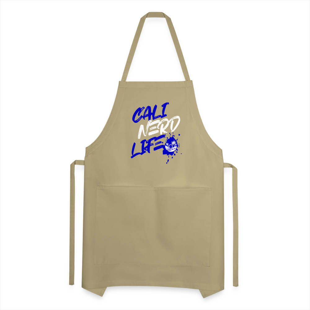Cali Nerd Life Graphic Adjustable Apron - khaki
