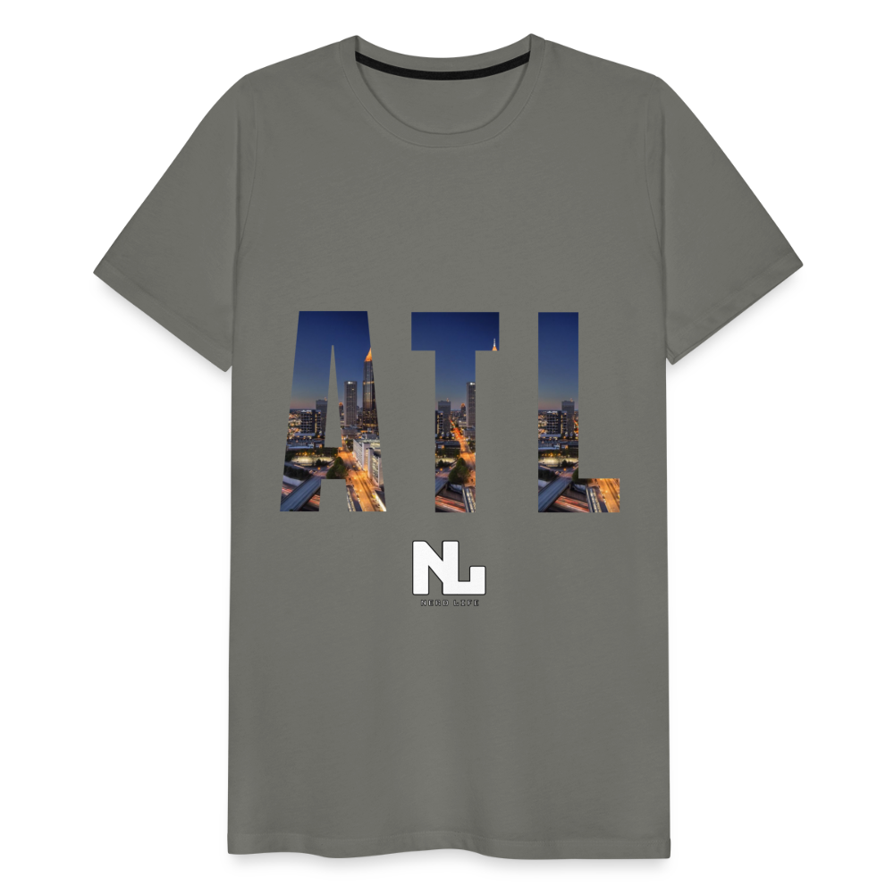 ATL Nerd Life City Graphic Men's Premium T-Shirt - asphalt gray