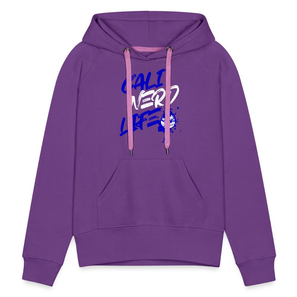 Cali Nerd Life Graphic Women’s Premium Hoodie - purple