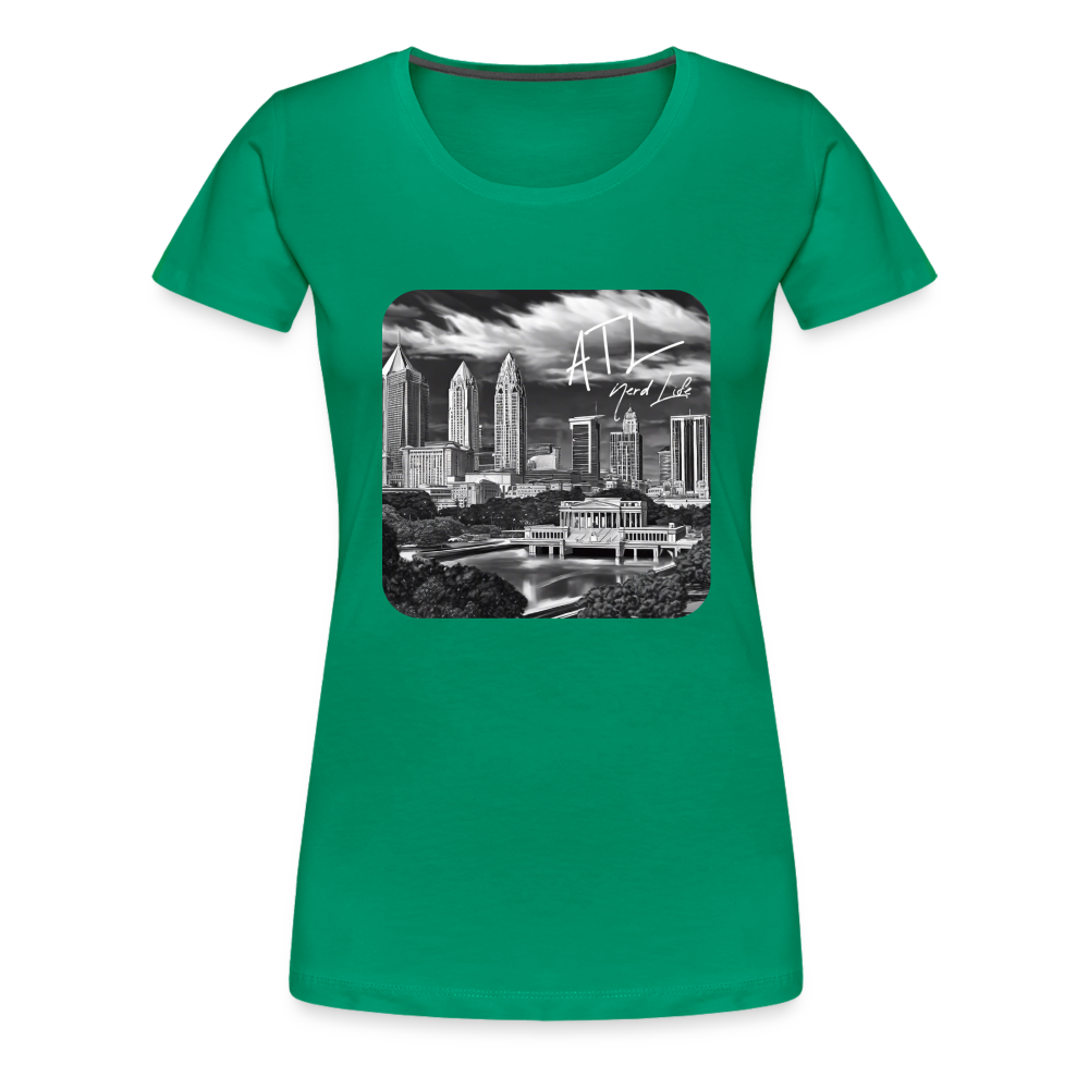 ATL Nerd Life CityScape Women’s Premium T-Shirt - kelly green