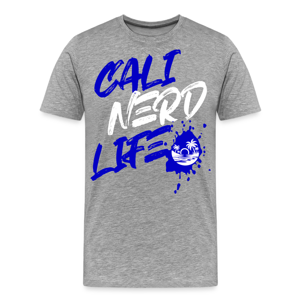 Cali Nerd Life Graphic Men's Premium T-Shirt - heather gray