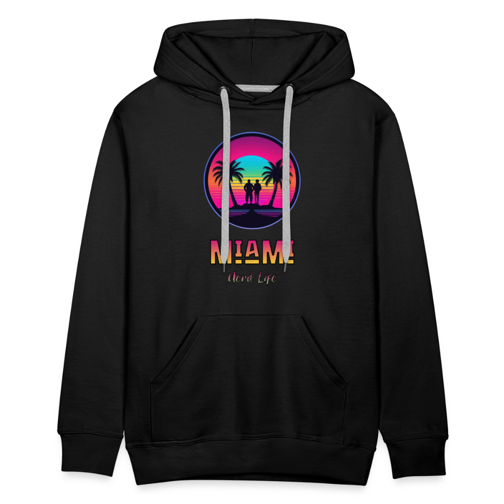 Miami Nerd Life Graphic Men’s Premium Hoodie - black