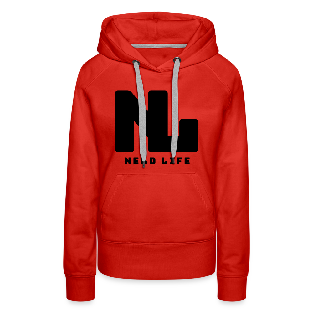 Nerd Life Graphic Black Women’s Premium Hoodie - red
