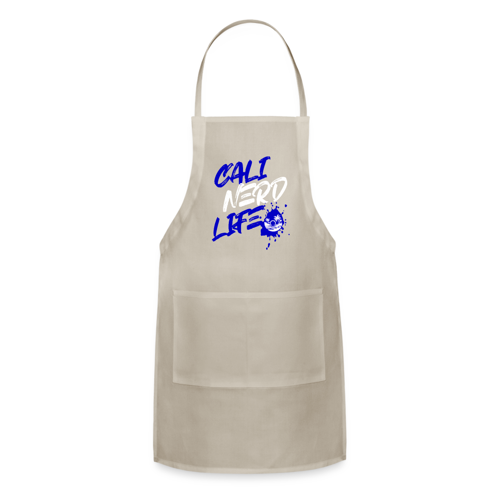 Cali Nerd Life Graphic Adjustable Apron - natural