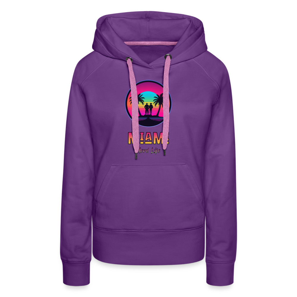 Miami Nerd Life Graphic Women’s Premium Hoodie - purple