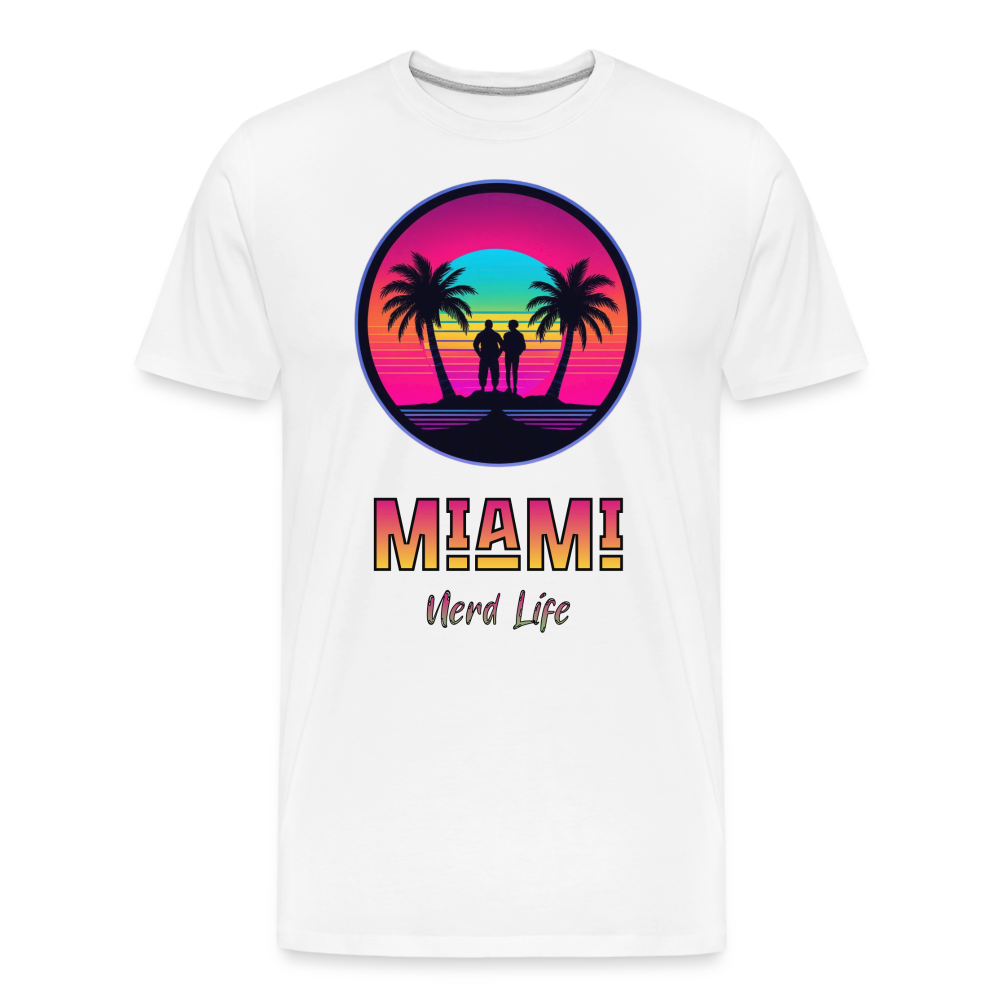 Miami Nerd Life Graphic Men’s Premium Organic T-Shirt - white