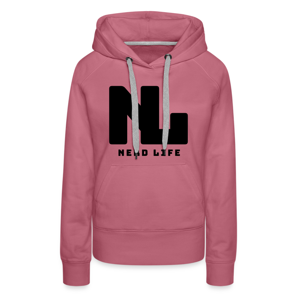 Nerd Life Graphic Black Women’s Premium Hoodie - mauve