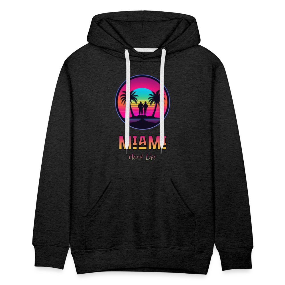 Miami Nerd Life Graphic Men’s Premium Hoodie - charcoal grey