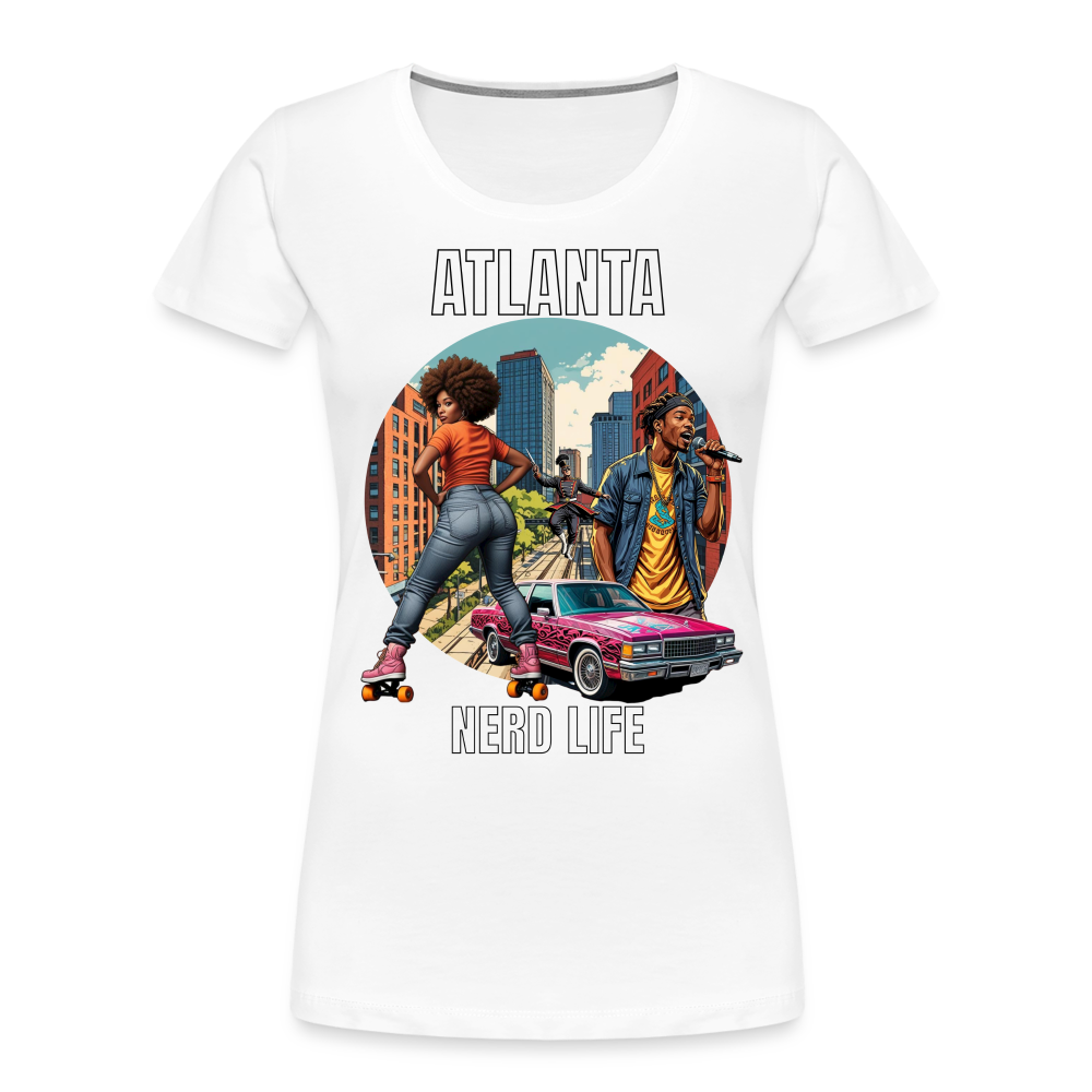 Atlanta Nerd Life Highlights Graphic Women’s Premium Organic T-Shirt - white