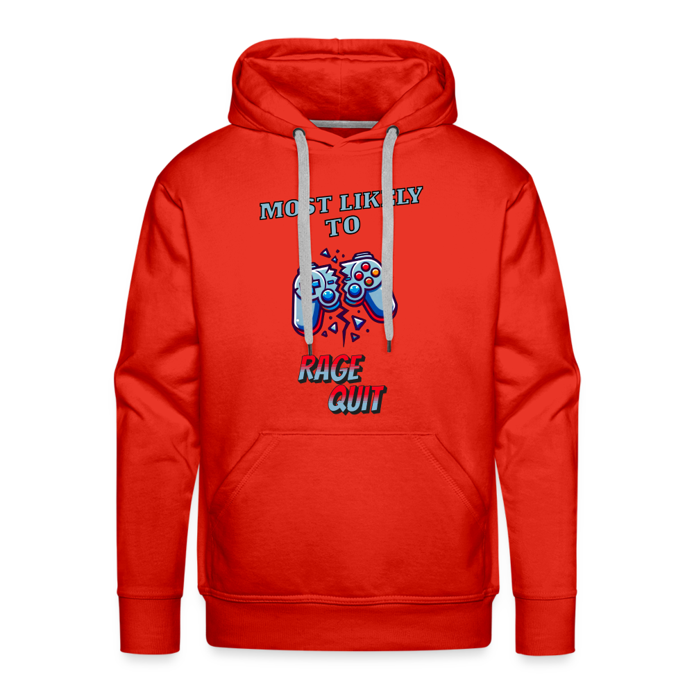Most Likely To Rage Quit Graphic Men’s Premium Hoodie - red