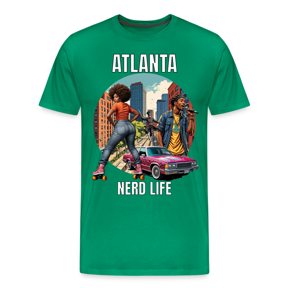 Atlanta Nerd Life Highlights Graphic Men's Premium T-Shirt - kelly green