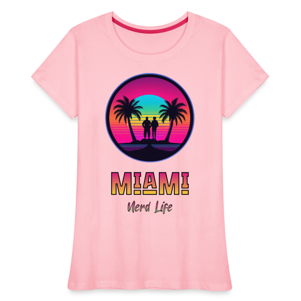 Miami Nerd Life Graphic Women’s Premium Organic T-Shirt - pink