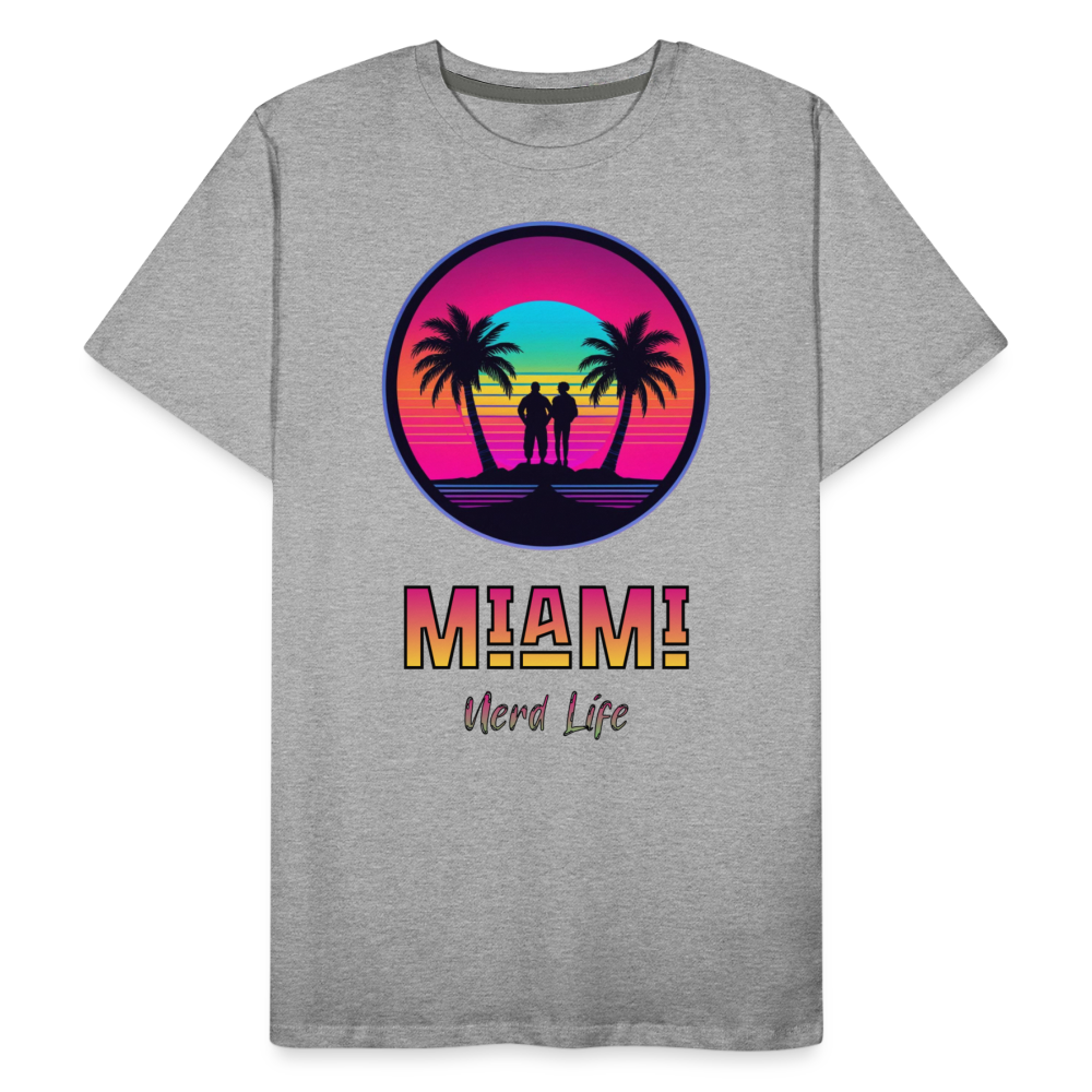 Miami Nerd Life Graphic Men’s Premium Organic T-Shirt - heather gray