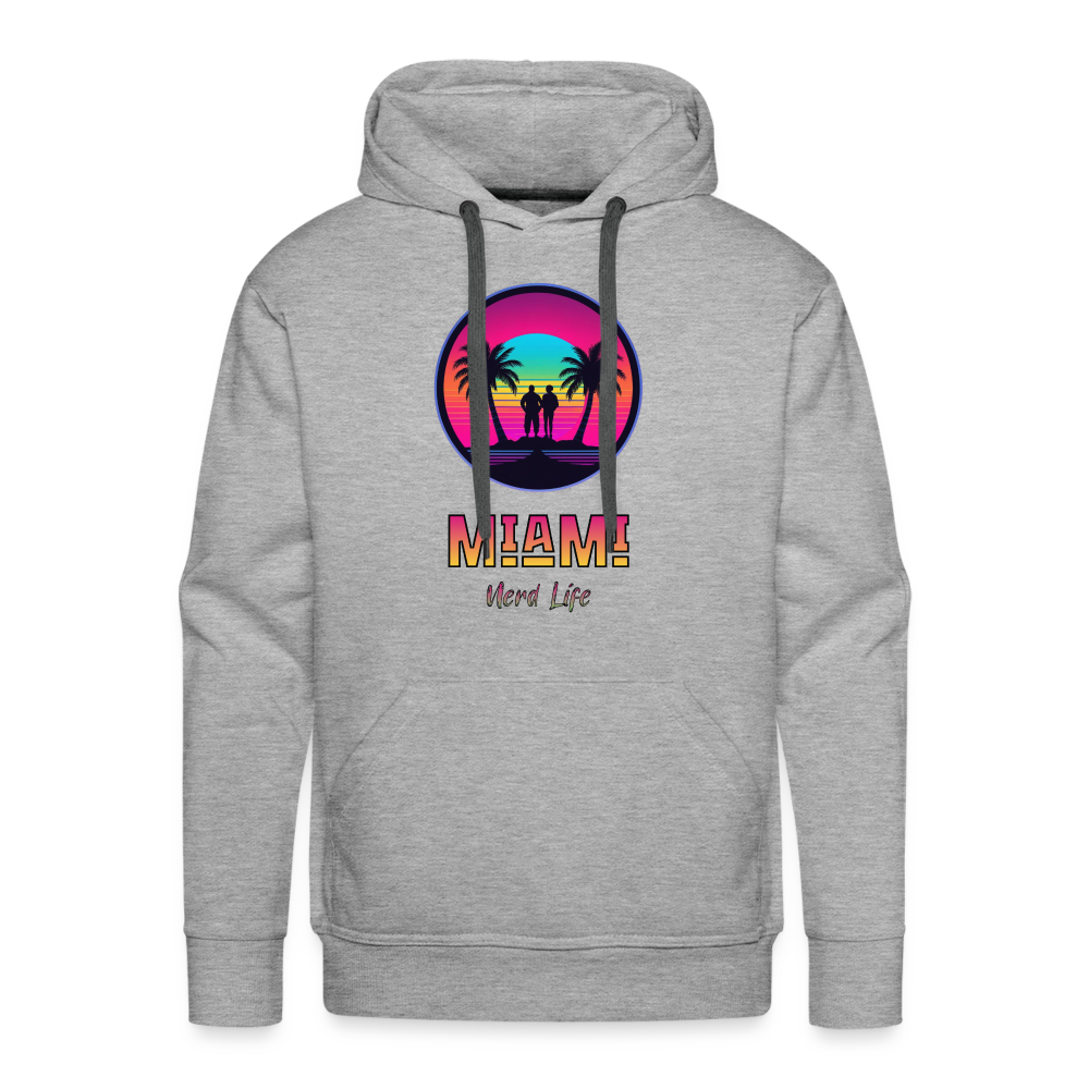 Miami Nerd Life Graphic Men’s Premium Hoodie - heather grey