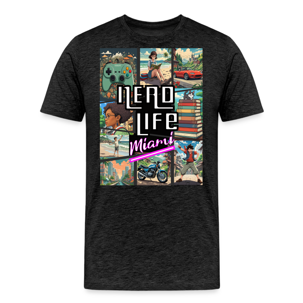 Nerd Life Miami Graphic Men’s Premium Organic T-Shirt - charcoal grey