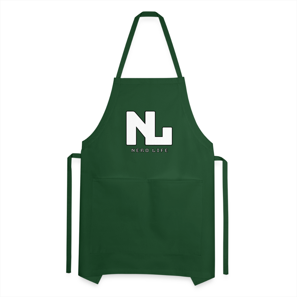 Nerd Life Graphic Adjustable Apron - forest green