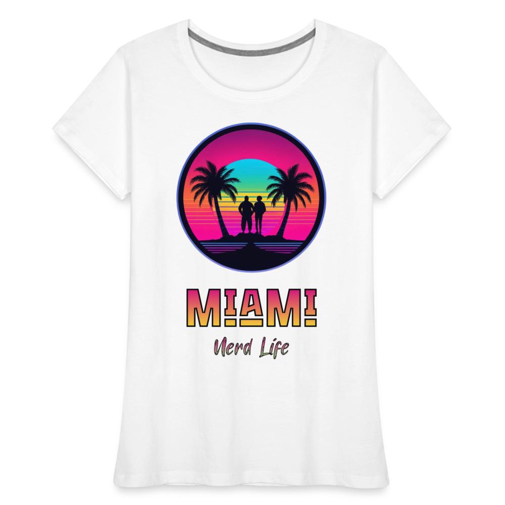 Miami Nerd Life Graphic Women’s Premium Organic T-Shirt - white