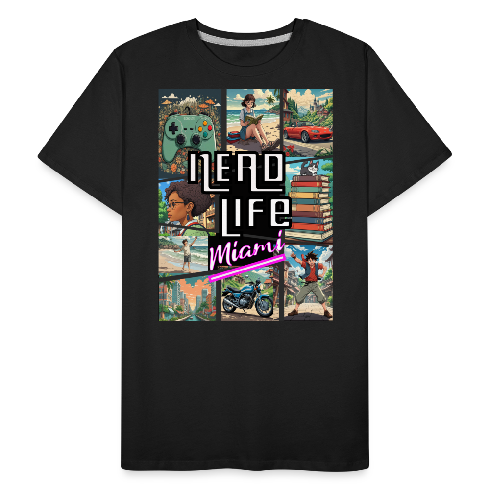 Nerd Life Miami Graphic Men’s Premium Organic T-Shirt - black