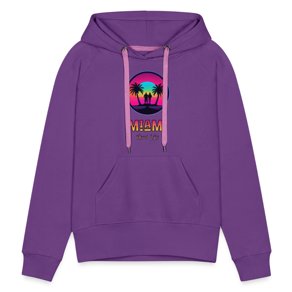 Miami Nerd Life Graphic Women’s Premium Hoodie - purple