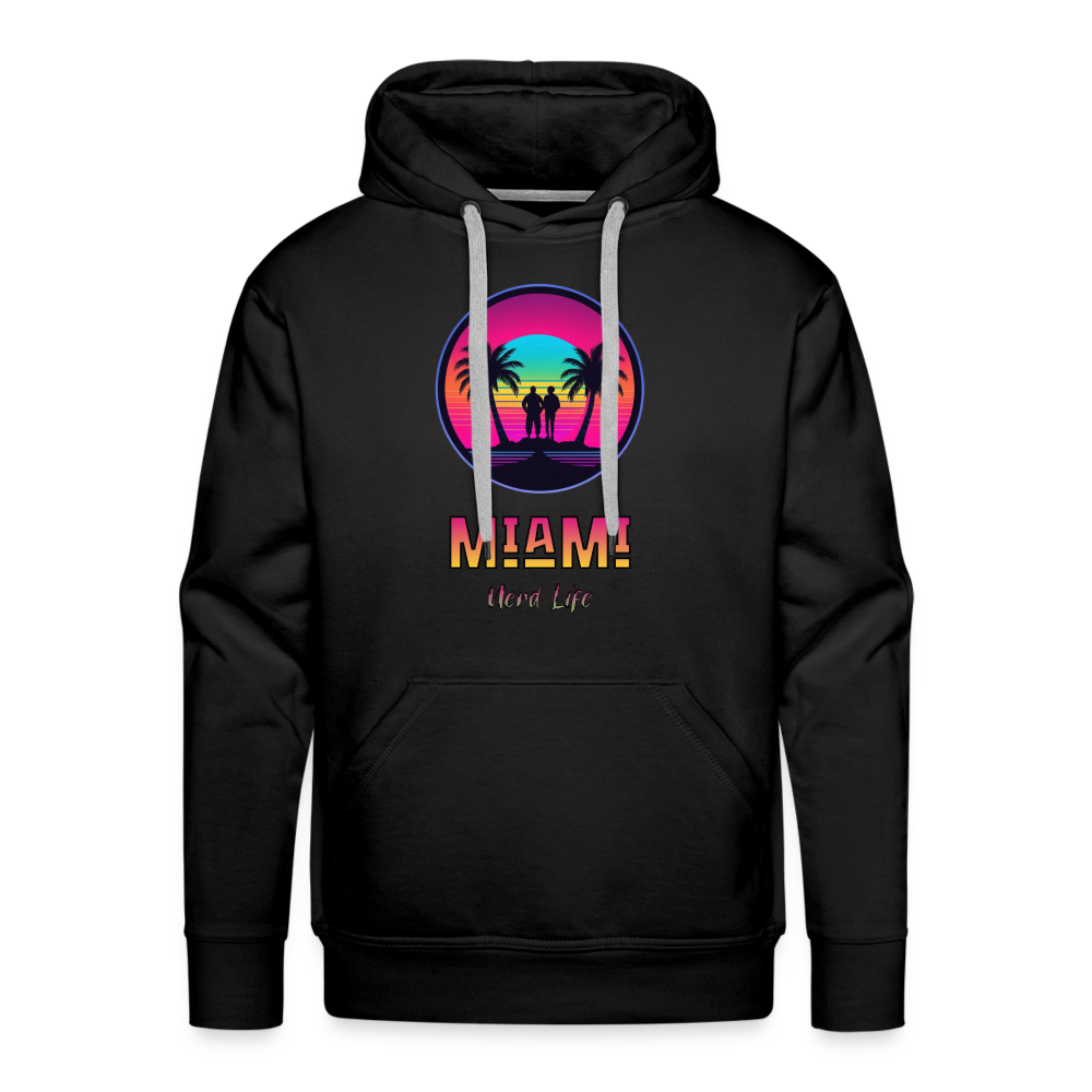 Miami Nerd Life Graphic Men’s Premium Hoodie - black