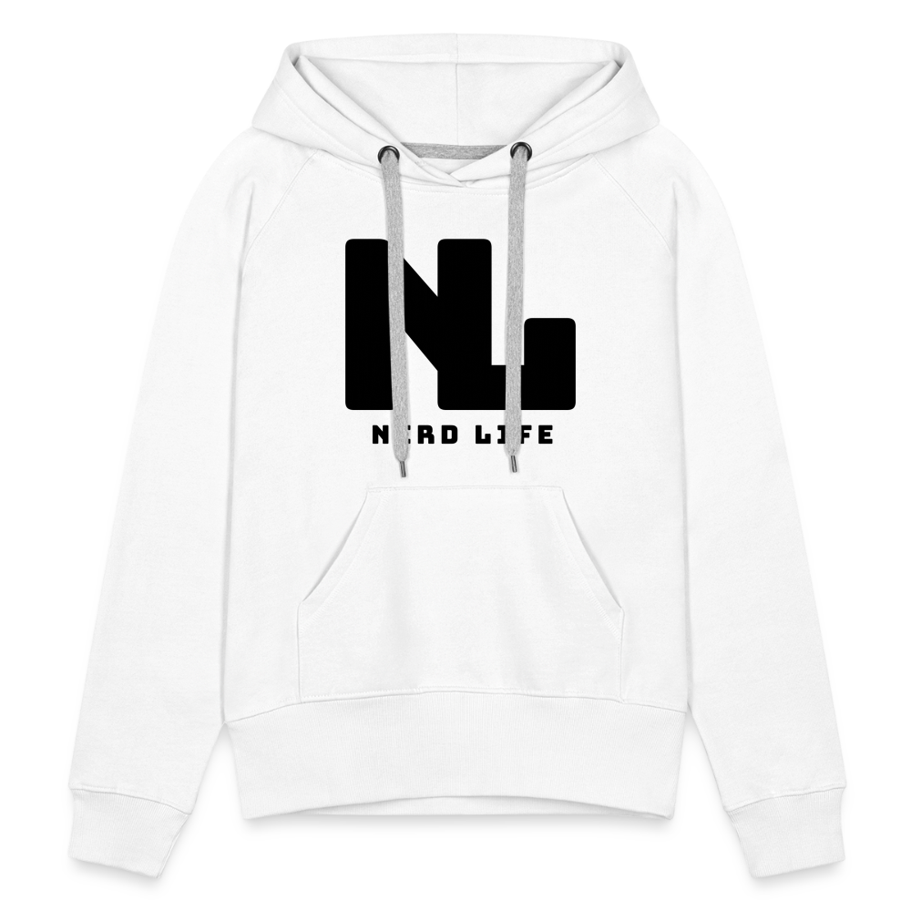 Nerd Life Graphic Black Women’s Premium Hoodie - white
