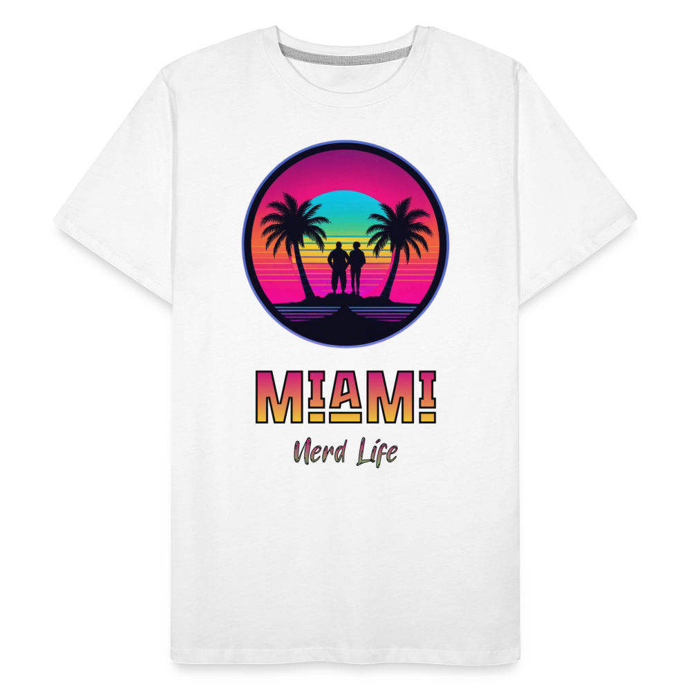 Miami Nerd Life Graphic Men’s Premium Organic T-Shirt - white