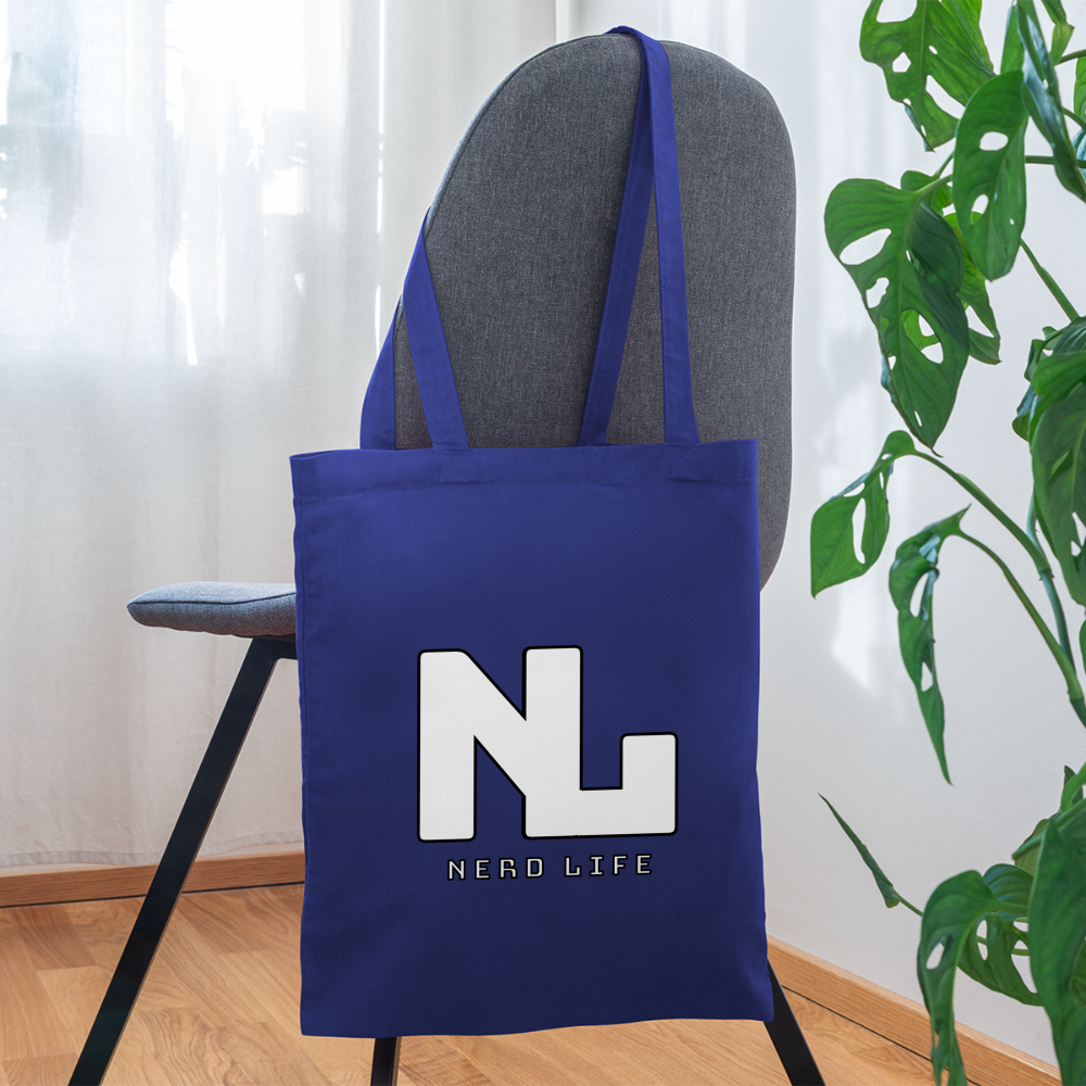Nerd Life Graphic Tote Bag - royal blue