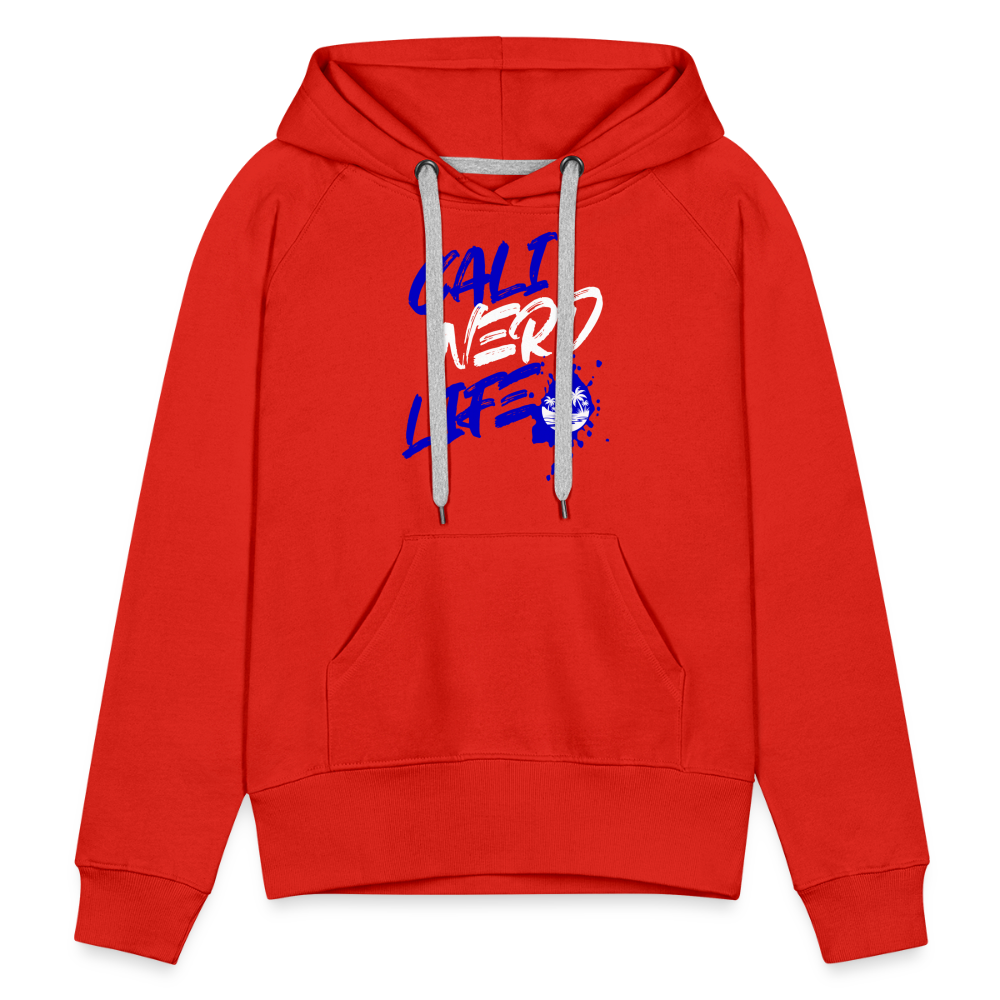 Cali Nerd Life Graphic Women’s Premium Hoodie - red