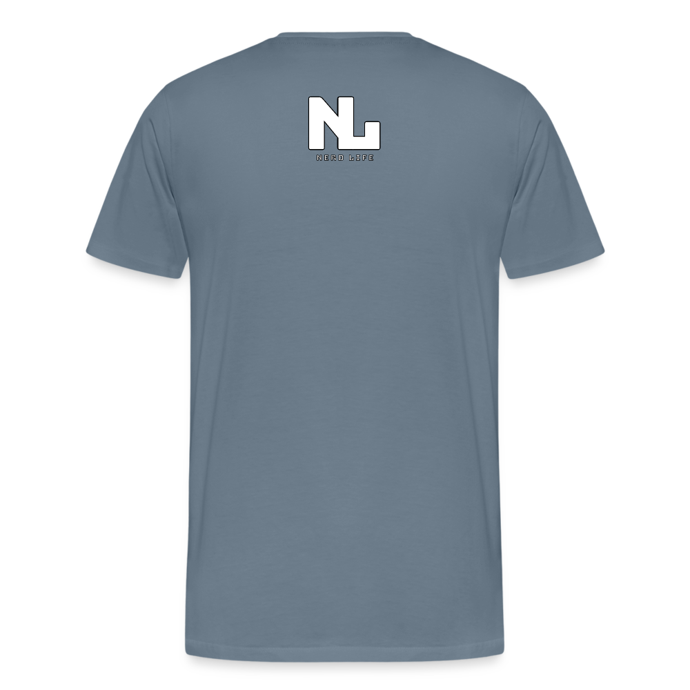 Cali Nerd Life Graphic Men's Premium T-Shirt - steel blue
