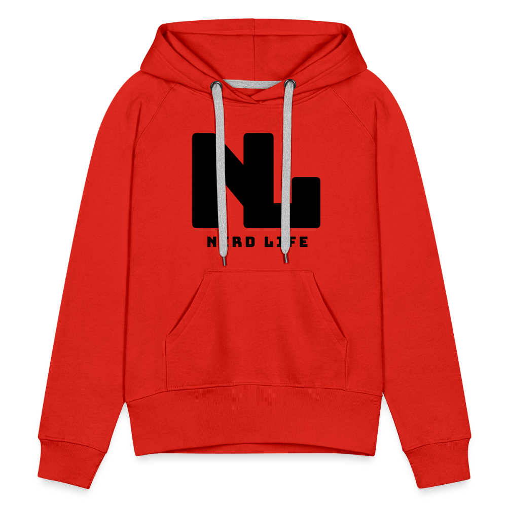 Nerd Life Graphic Black Women’s Premium Hoodie - red