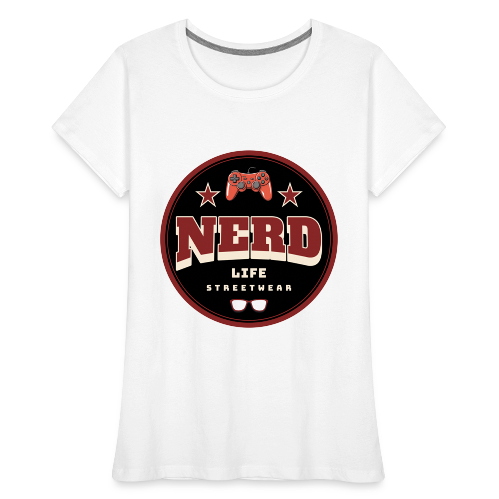 Nerd Life Circle Graphic Women’s Premium Organic T-Shirt - white