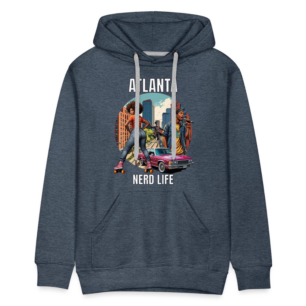 Atlanta Nerd Life Highlights Graphic Men’s Premium Hoodie - heather denim
