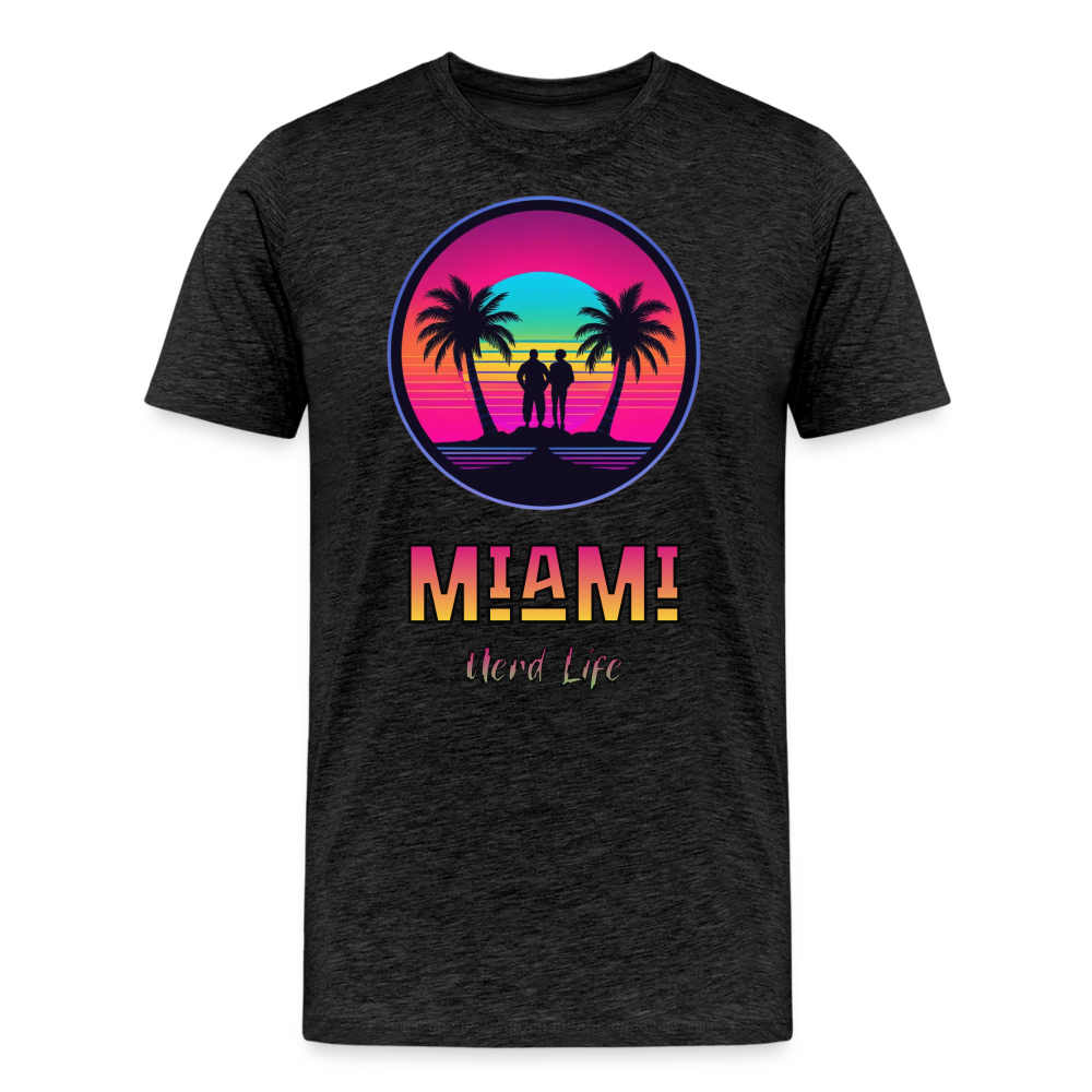 Miami Nerd Life Graphic Men’s Premium Organic T-Shirt - charcoal grey