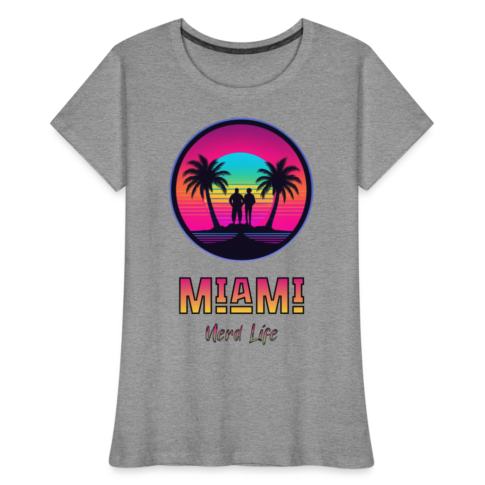 Miami Nerd Life Graphic Women’s Premium Organic T-Shirt - heather gray