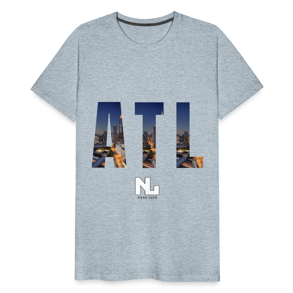 ATL Nerd Life City Graphic Men's Premium T-Shirt - heather ice blue