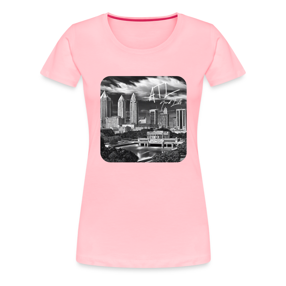 ATL Nerd Life CityScape Women’s Premium T-Shirt - pink